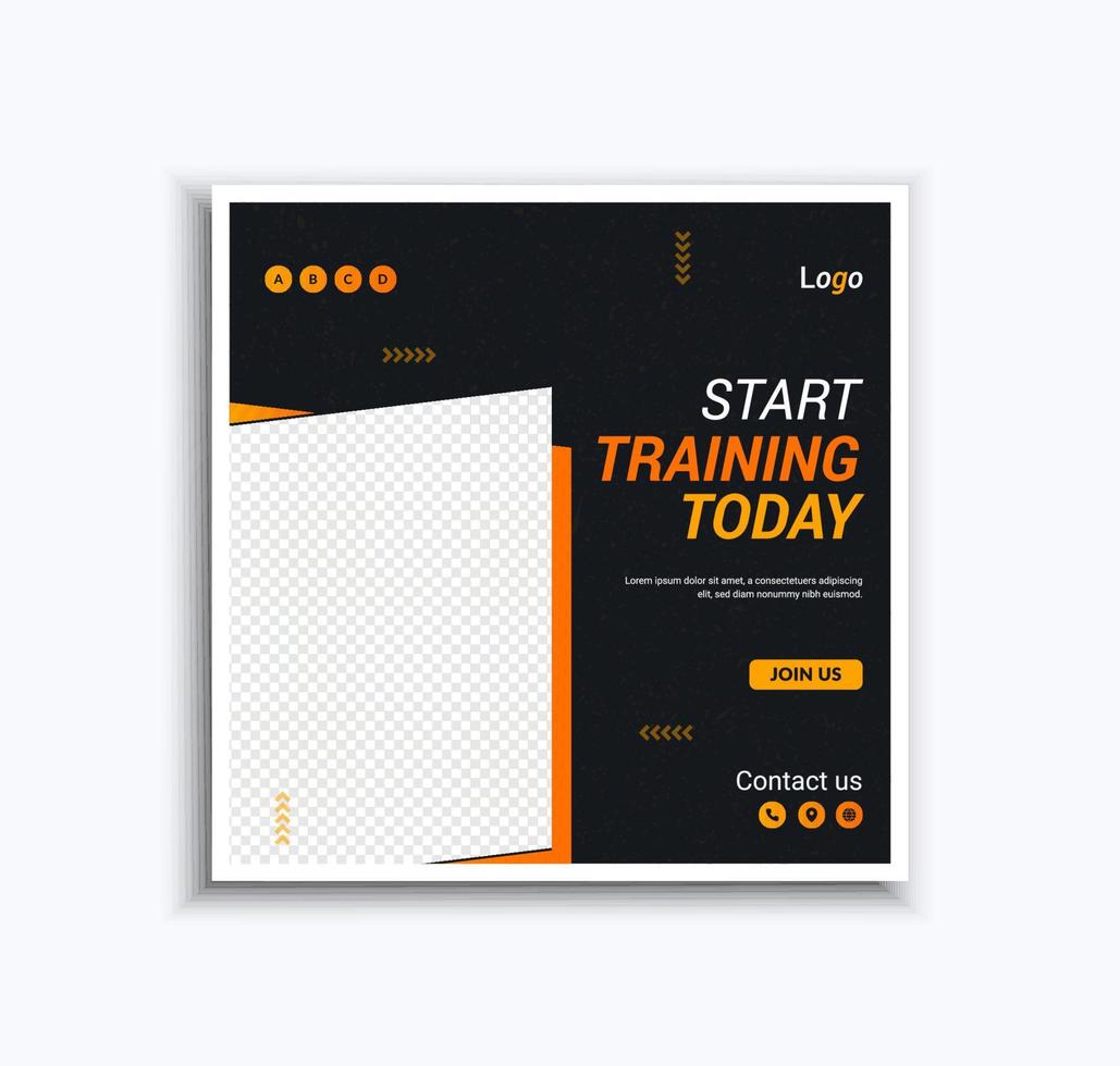 Gym and fitness creative social media post banner template layout vector