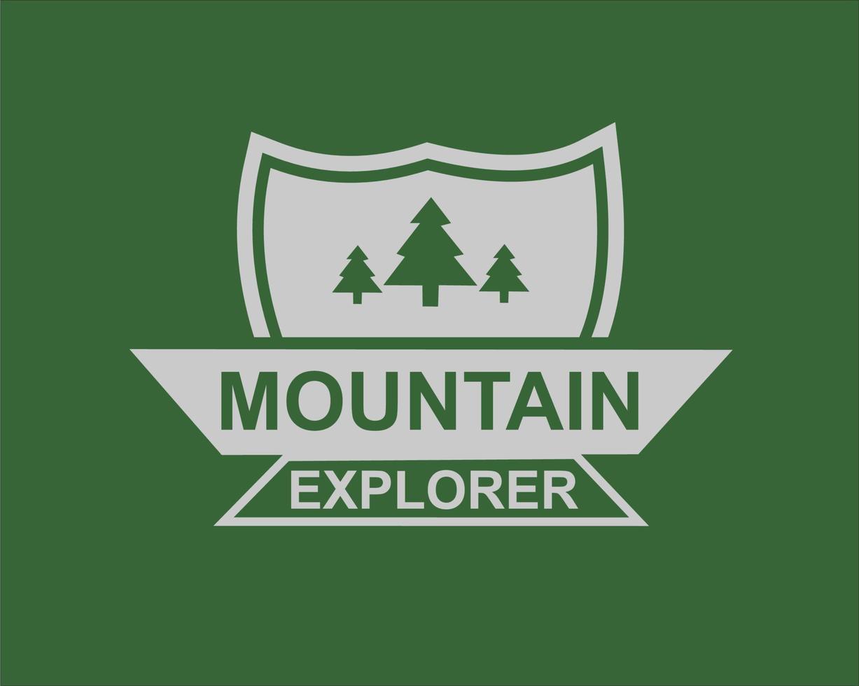 mountain tree logo template design vector