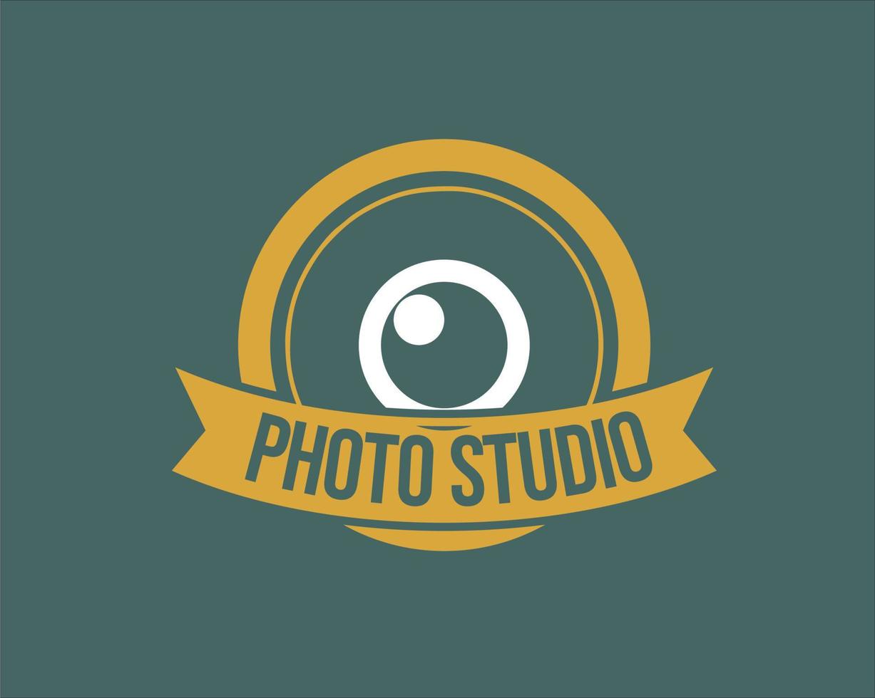 simple photography lens eye logo icon vector