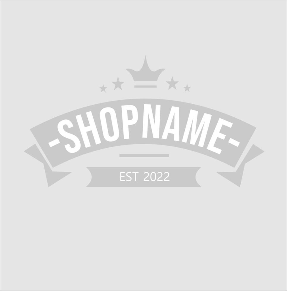 vintage logo template with small crown vector