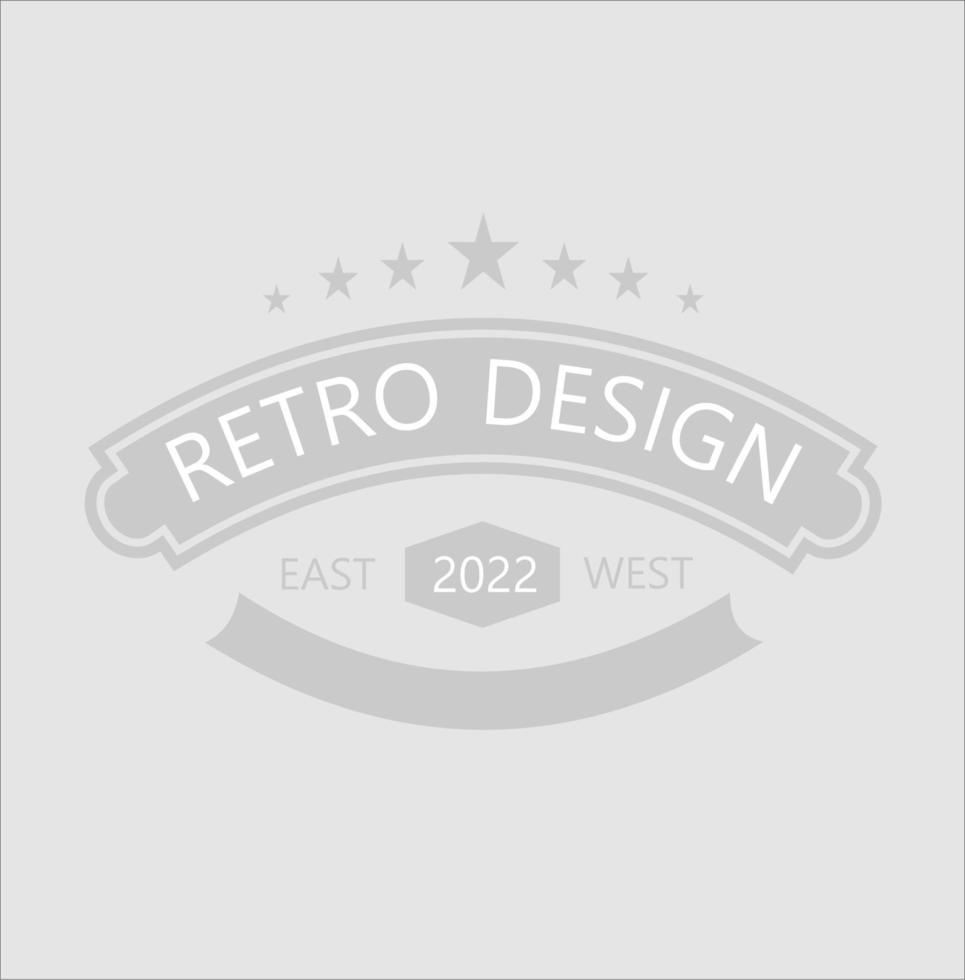 retro logo template icon with multiple stars vector