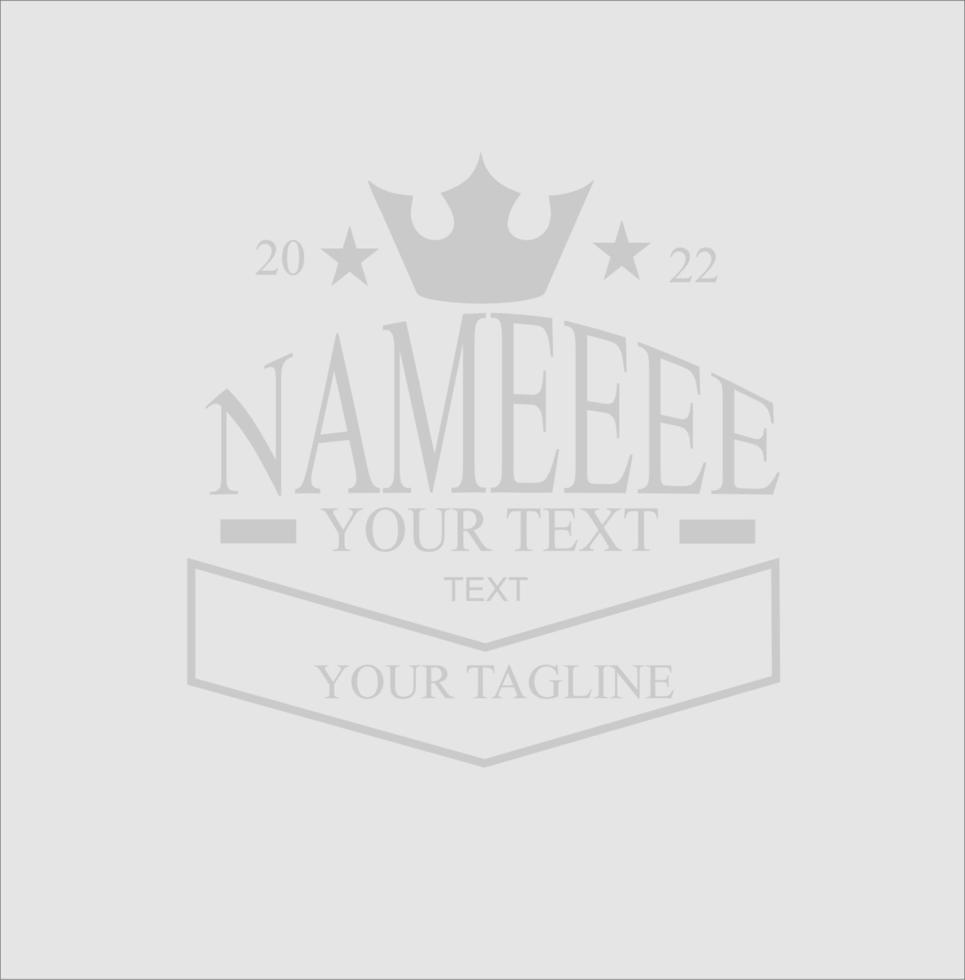 logo name icon template with crown on top vector