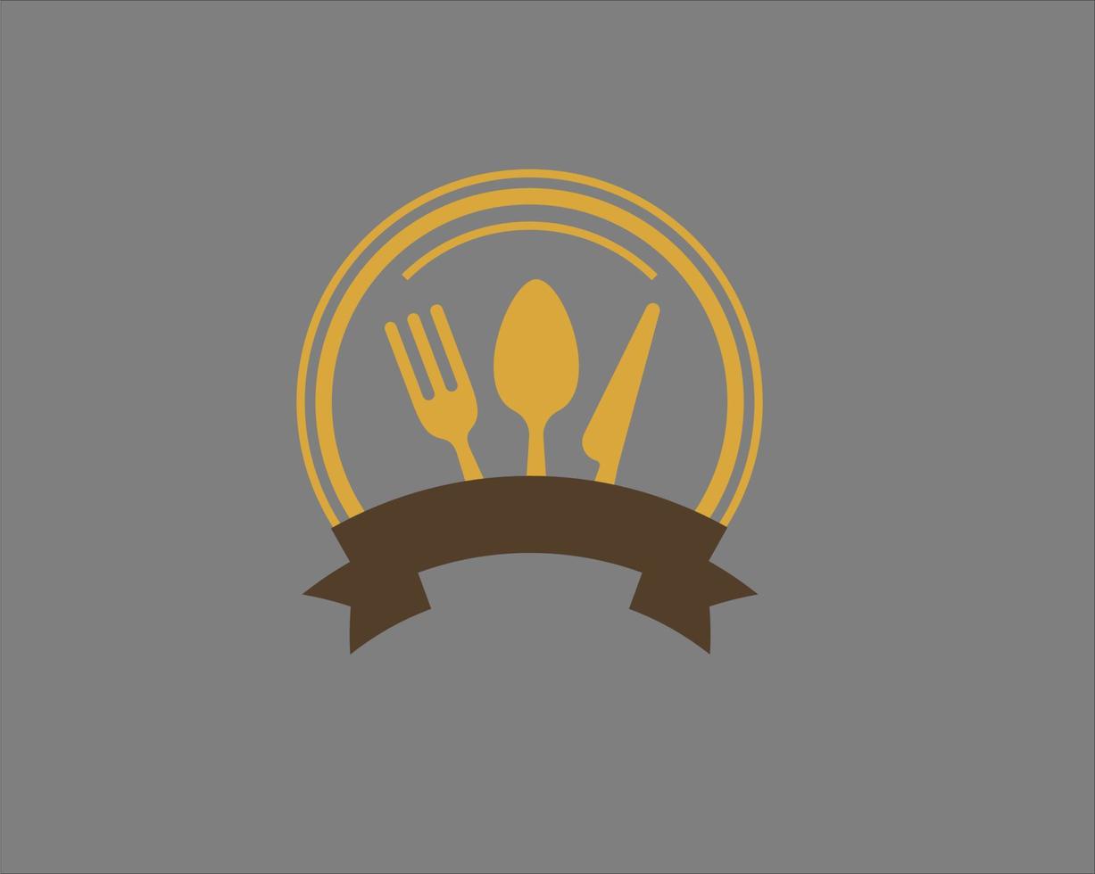 diseño de logotipo de comida cuchara y tenedor vector