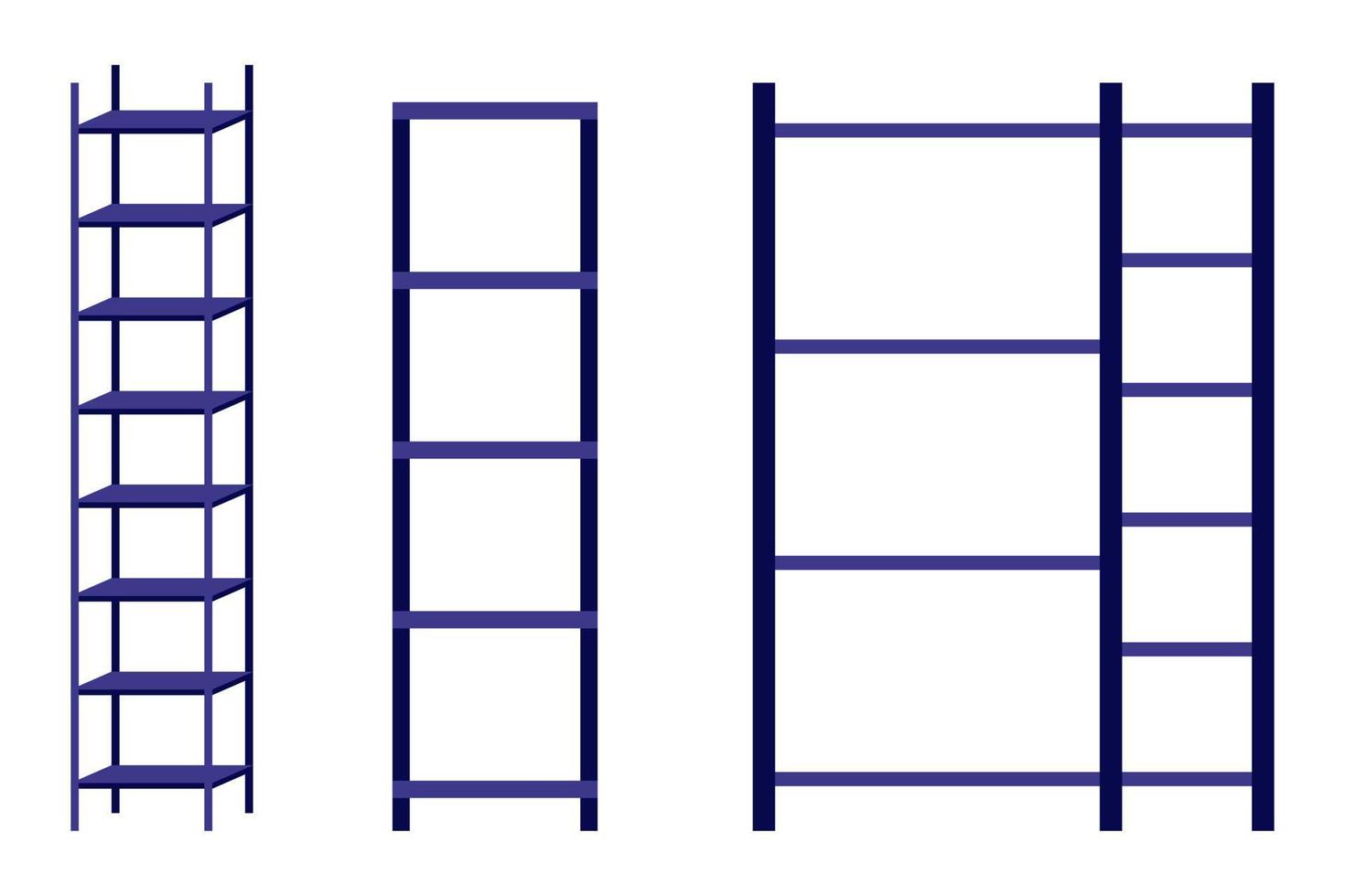 Modern bookshelf for home and office with different shape and size isolated vector