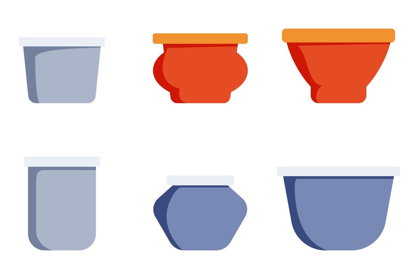 House plants pot set with different shape and size and color vector