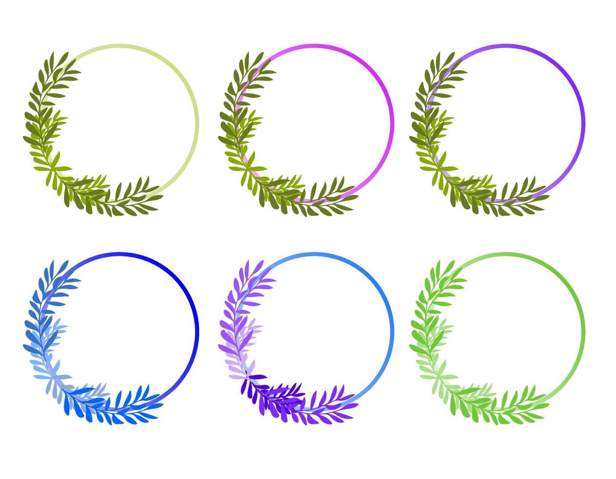 foliage frame, circular frame vector