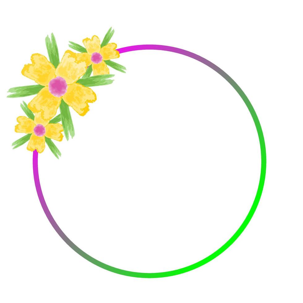 circular floral frame vector