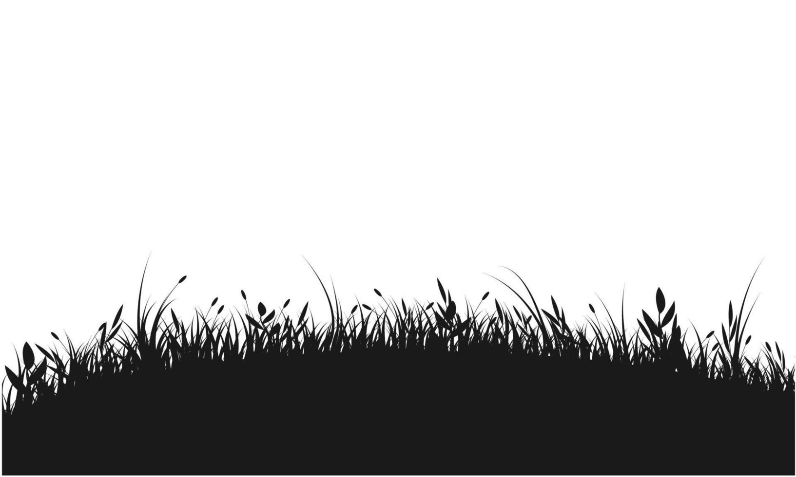 grassy hill black and white vector