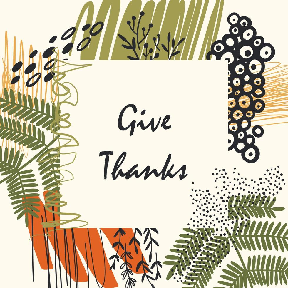 Thanksgiving greeting cards and invitations. Vector hand-drawn illustration.