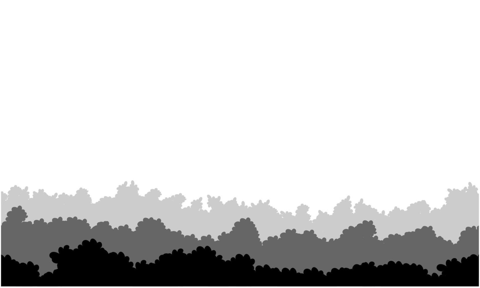 bushes drawing landscape black and white vector