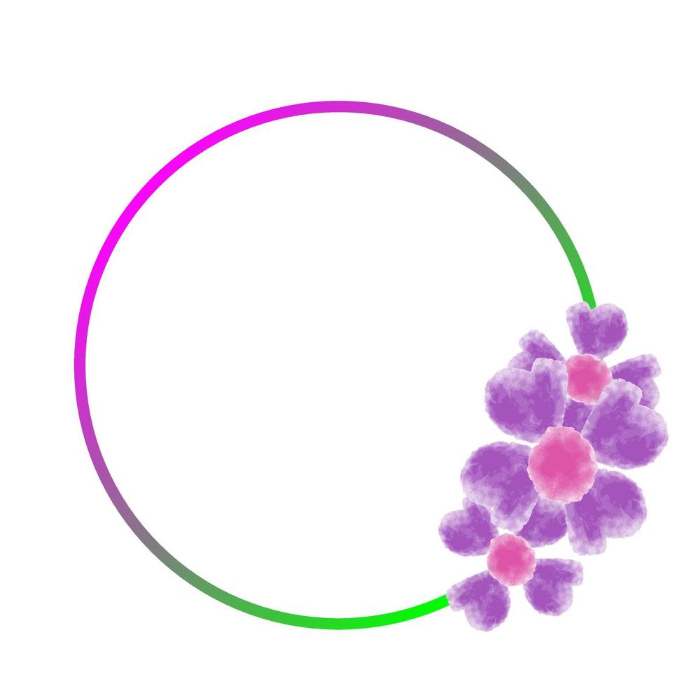 circular floral frame vector