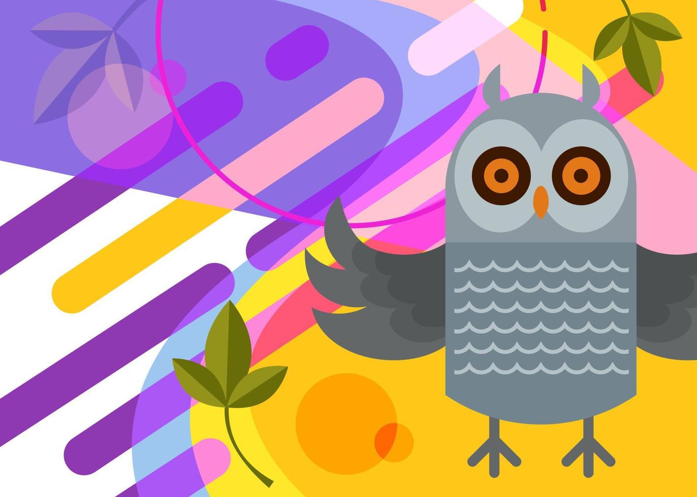 Banner with gray owl. vector