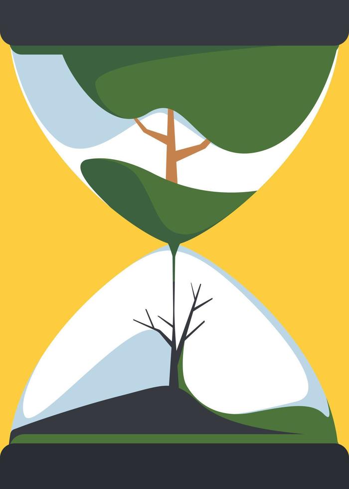 cartel con el ciclo de vida del árbol. vector