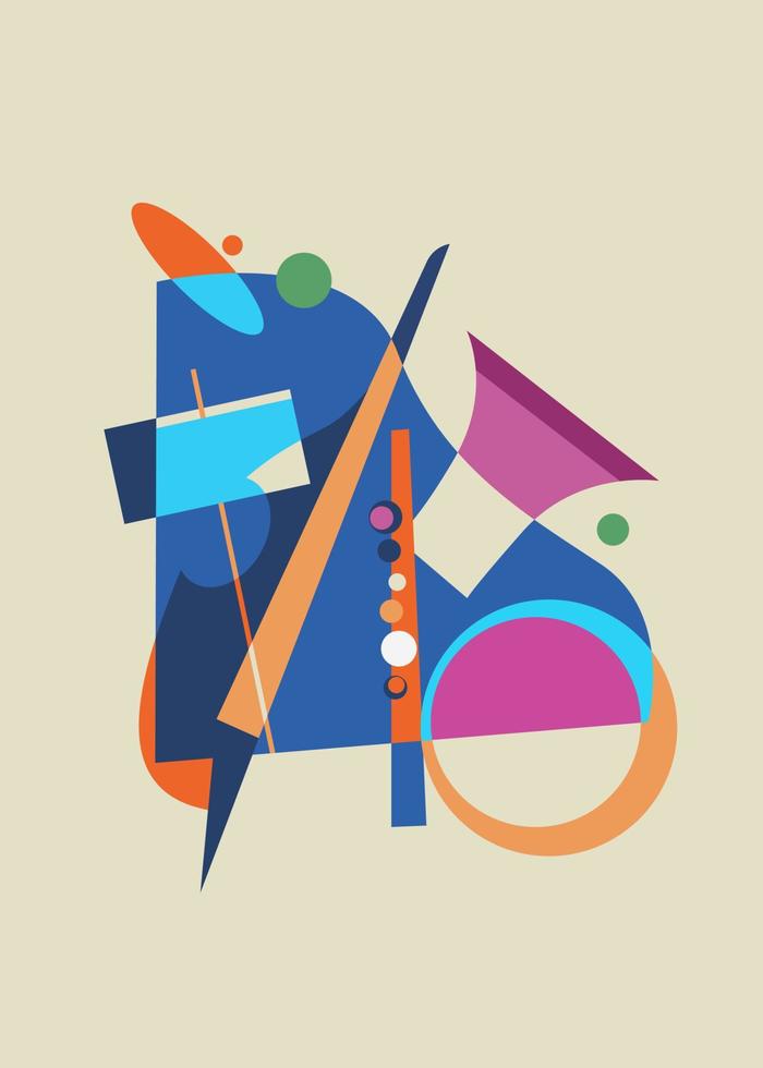 Abstract illustration with musical instruments. Jazz poster design. vector
