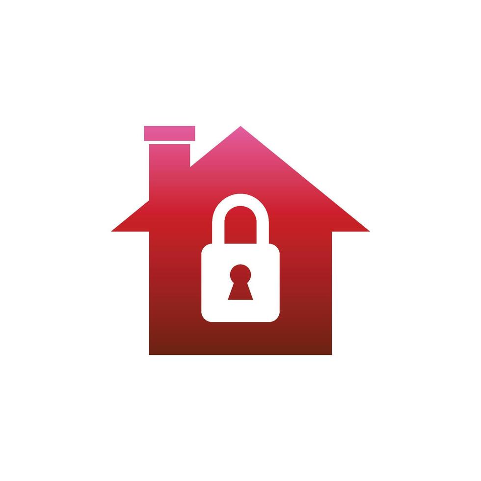 Home with lock vector icon. Home security icon. The symbol for lockdown prevention from coronavirus or home protection.