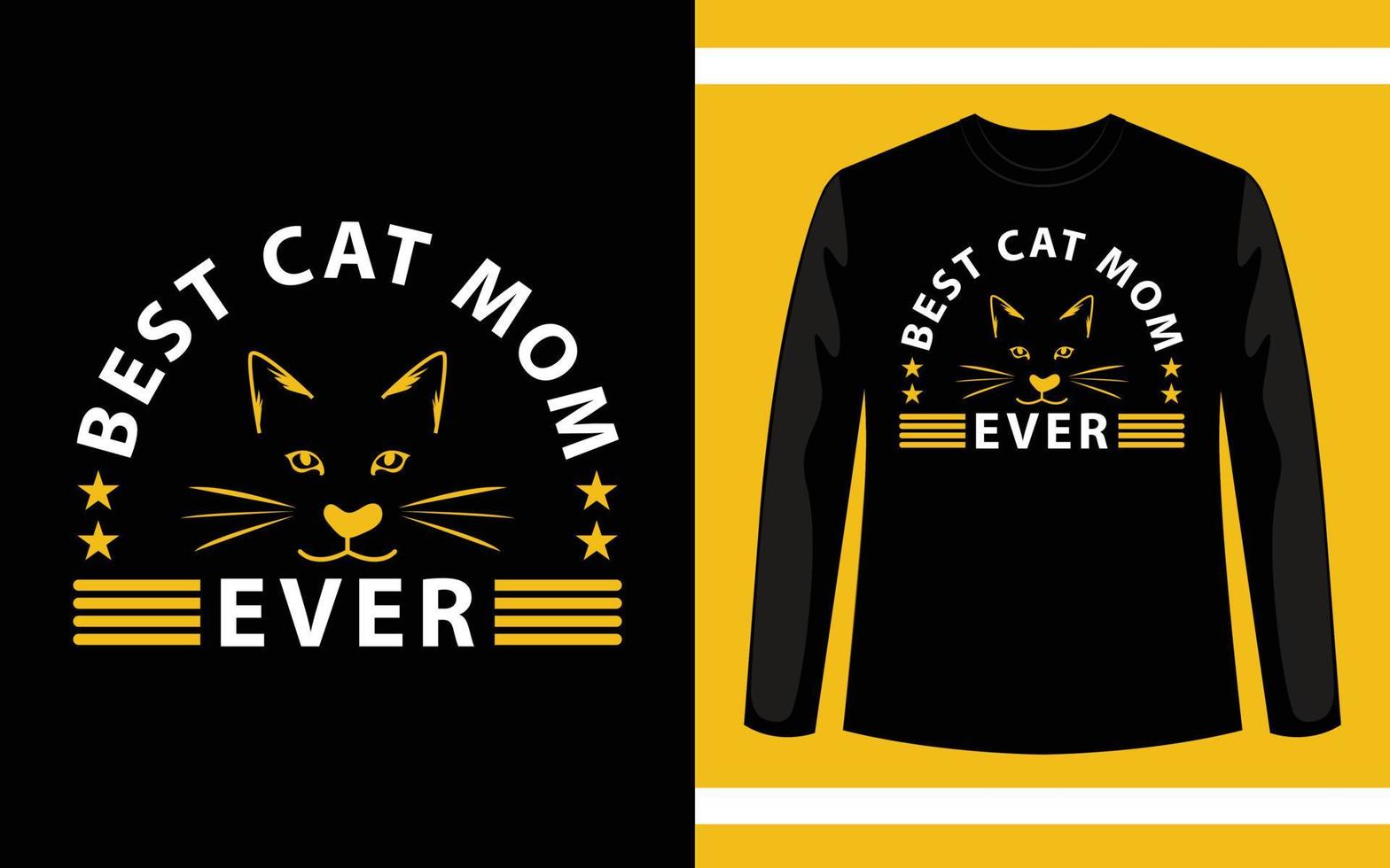 la mejor plantilla de diseño de camiseta de mamá gato vector