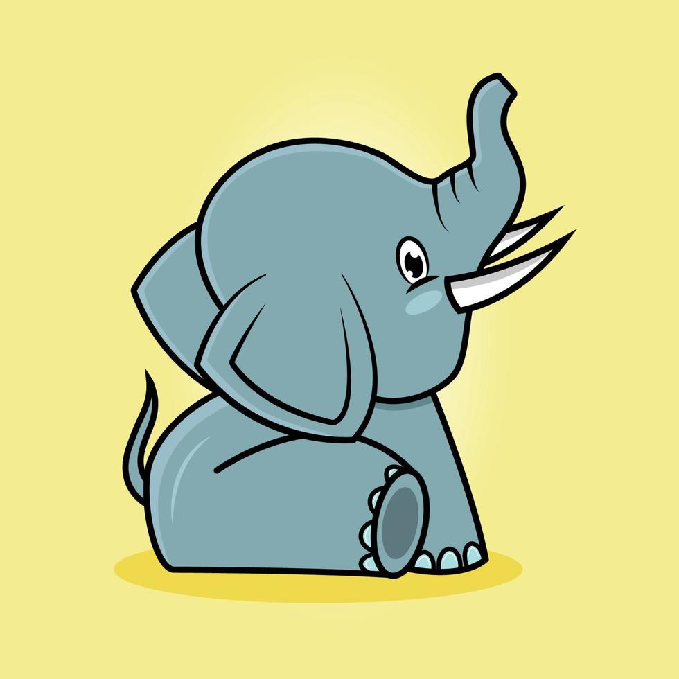 Cute Baby Elephant Vector Cartoon