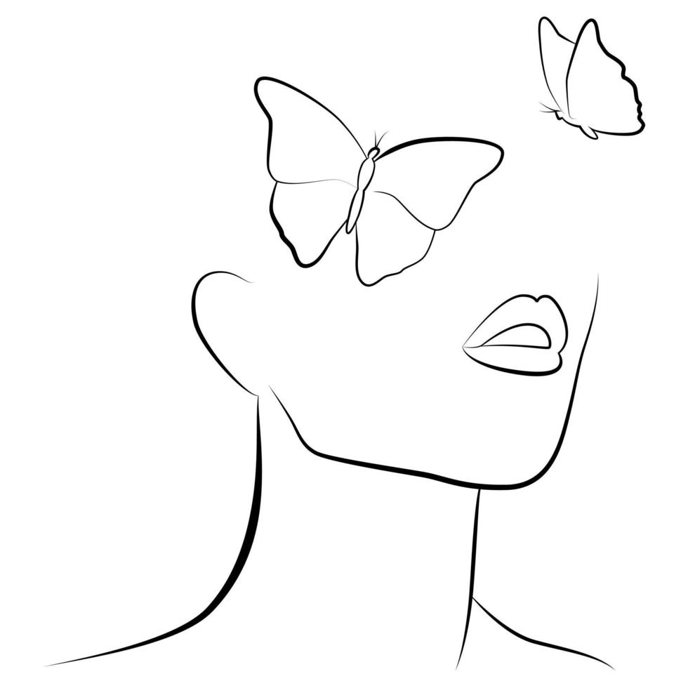 la belleza del rostro de una mujer hermosa. vector