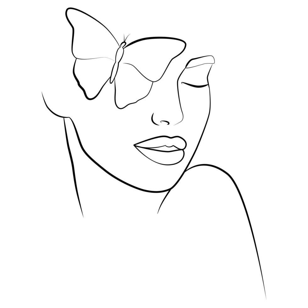 The beauty of a beautiful woman's face. vector