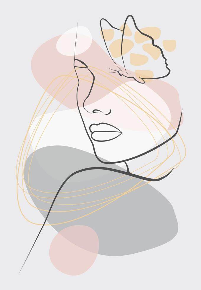 Drawing in the style of one line vector