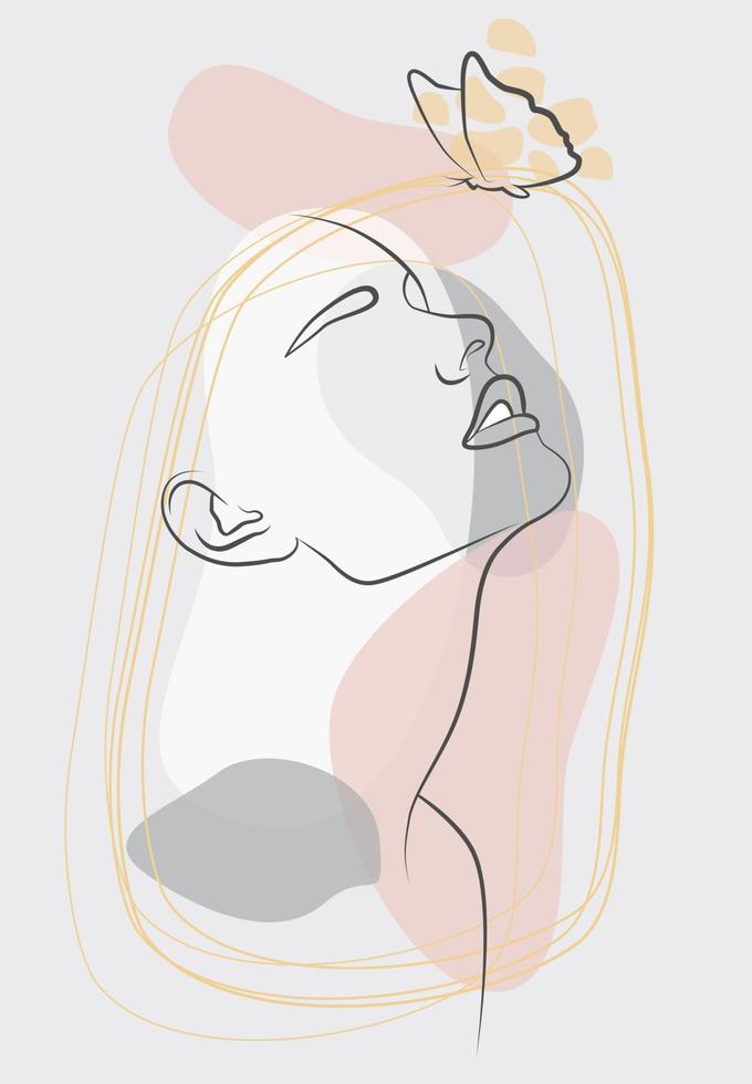 Drawing in the style of one line vector
