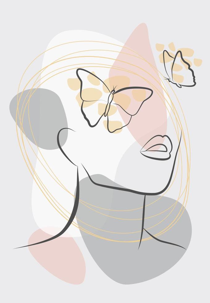 Drawing in the style of one line vector