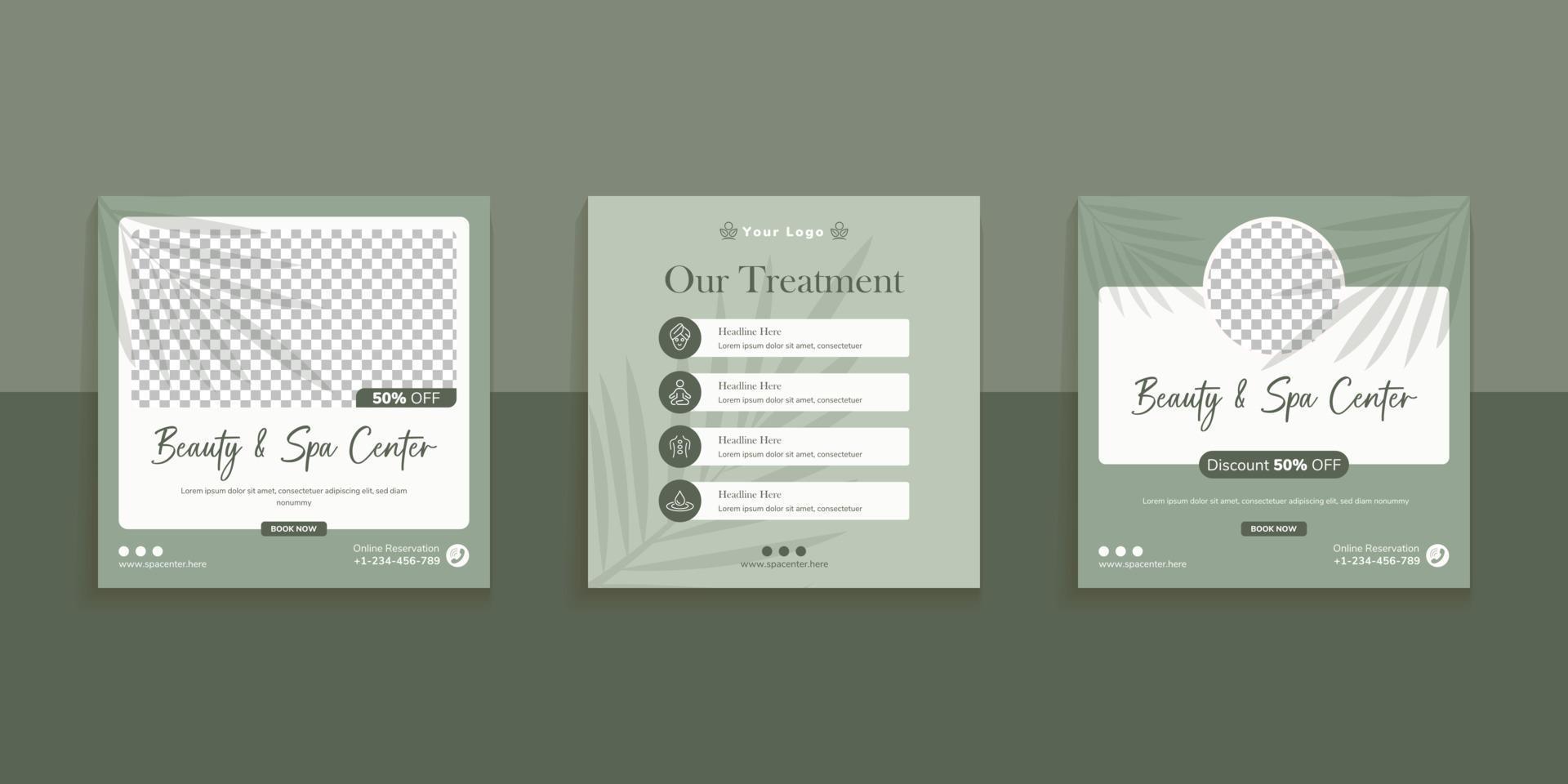 Beauty And Spa Social Media Post Template vector