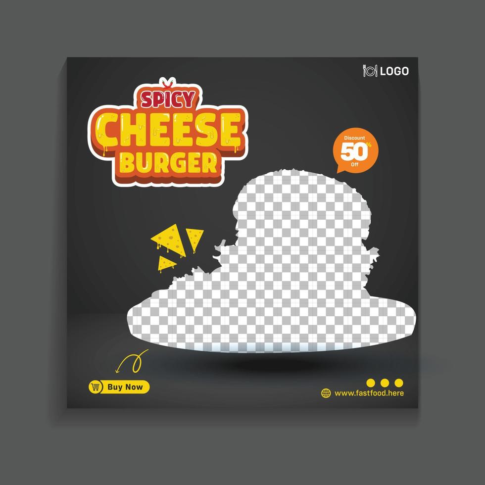 Restaurant Fastfood Social Media Post Template vector