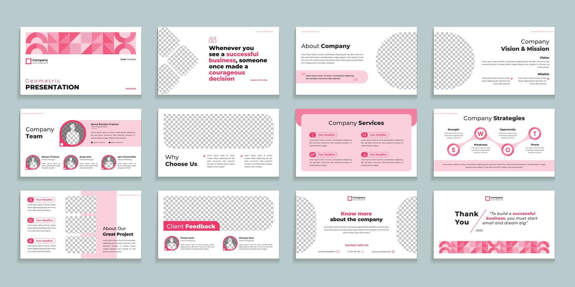 Geometric Business Presentation Template vector