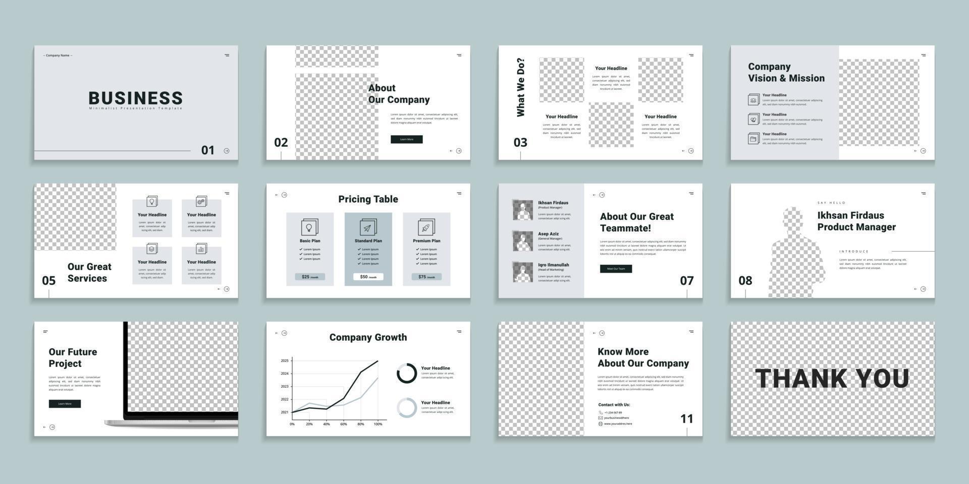 plantilla de presentación de diapositivas de plan de negocios vector