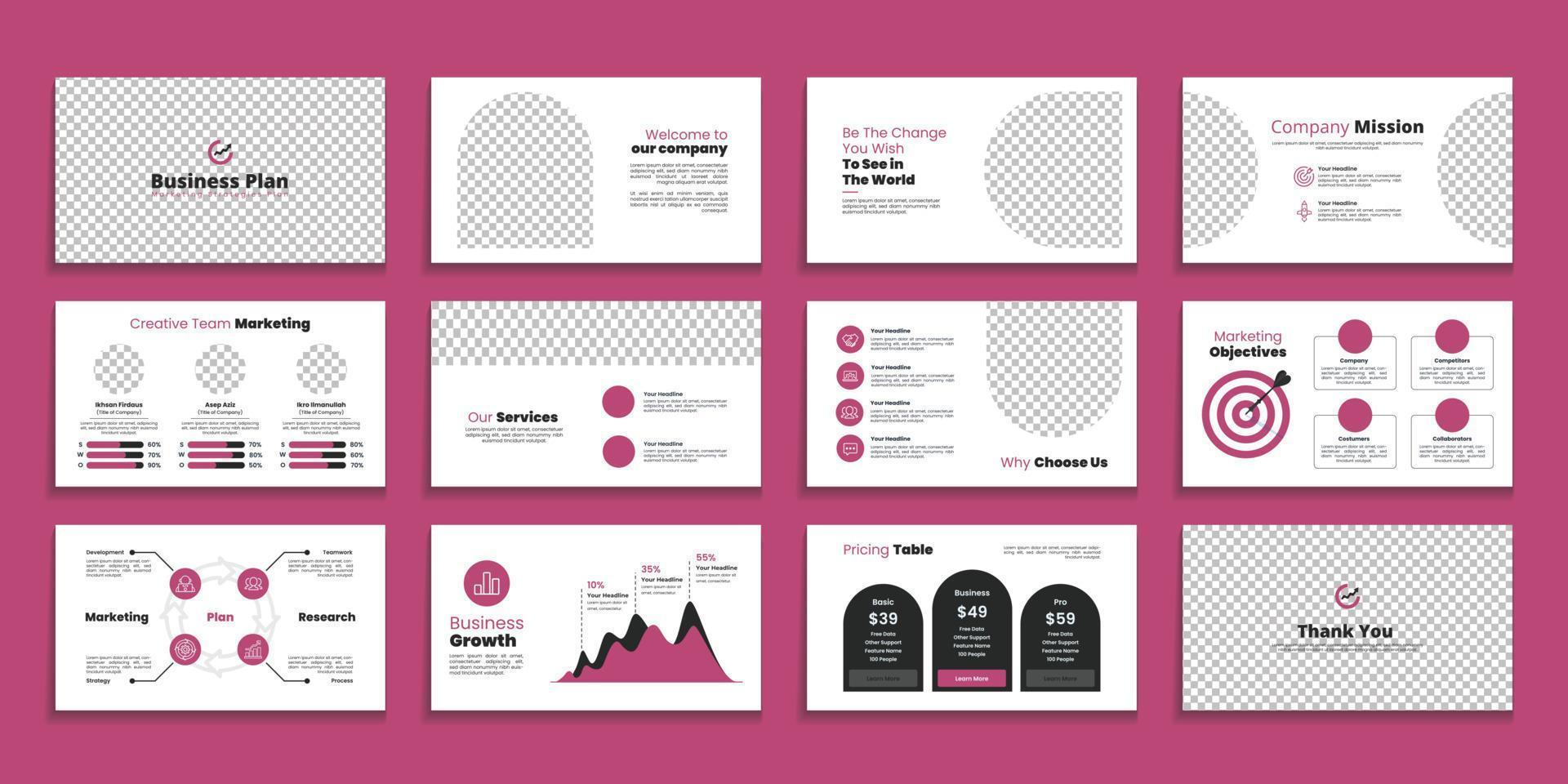 Business Plan Slide Presentation Template vector