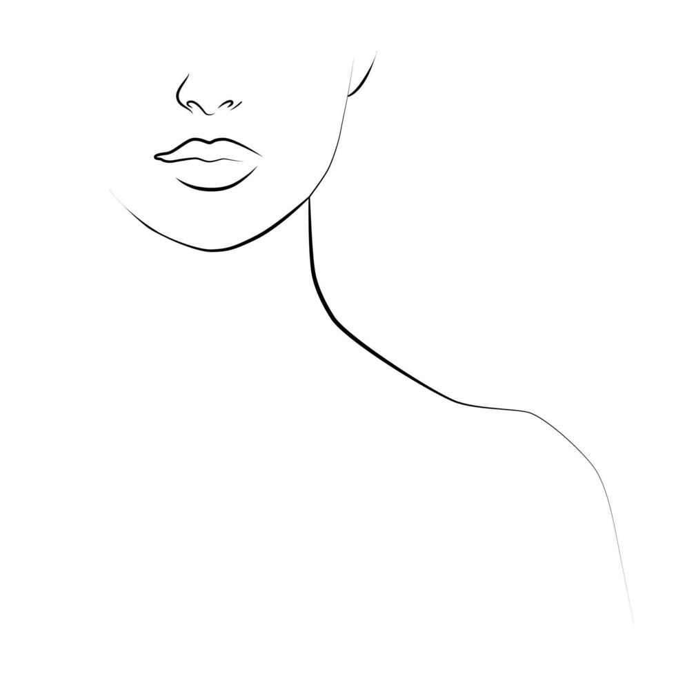 Portrait of people with a line. Continuous one line. vector