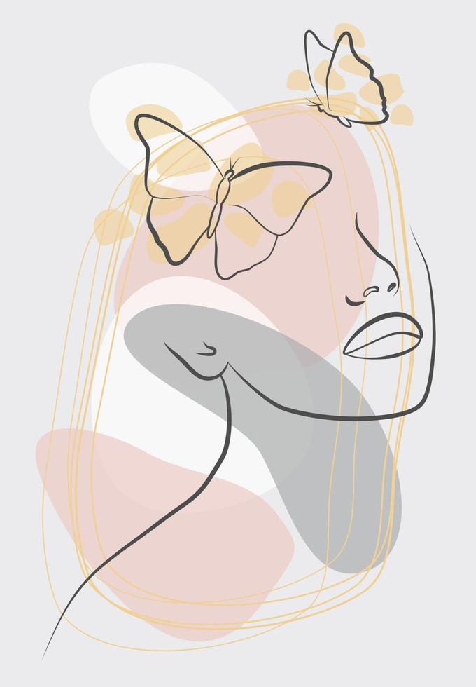 Drawing in the style of one line vector