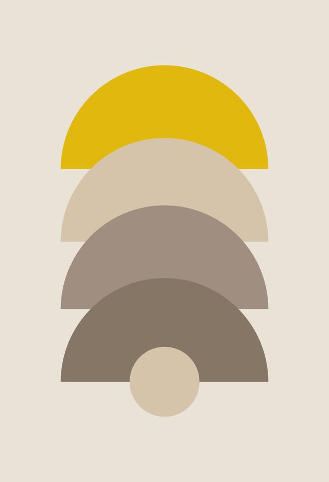 Abstract modern poster of the mid-century with geometric shapes. vector