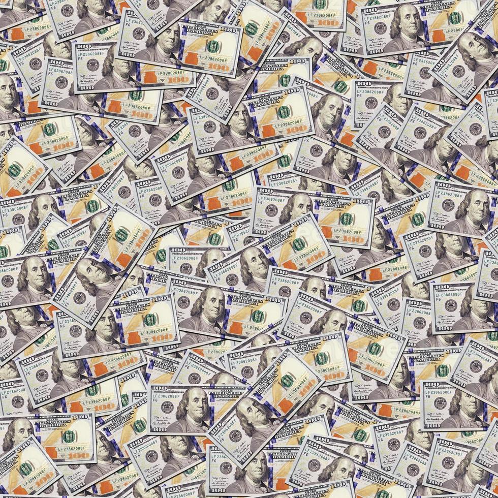 One hundred dollar banknotes background. Money photo