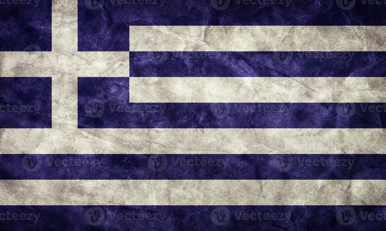 Greece grunge flag. Item from my vintage, retro flags collection photo