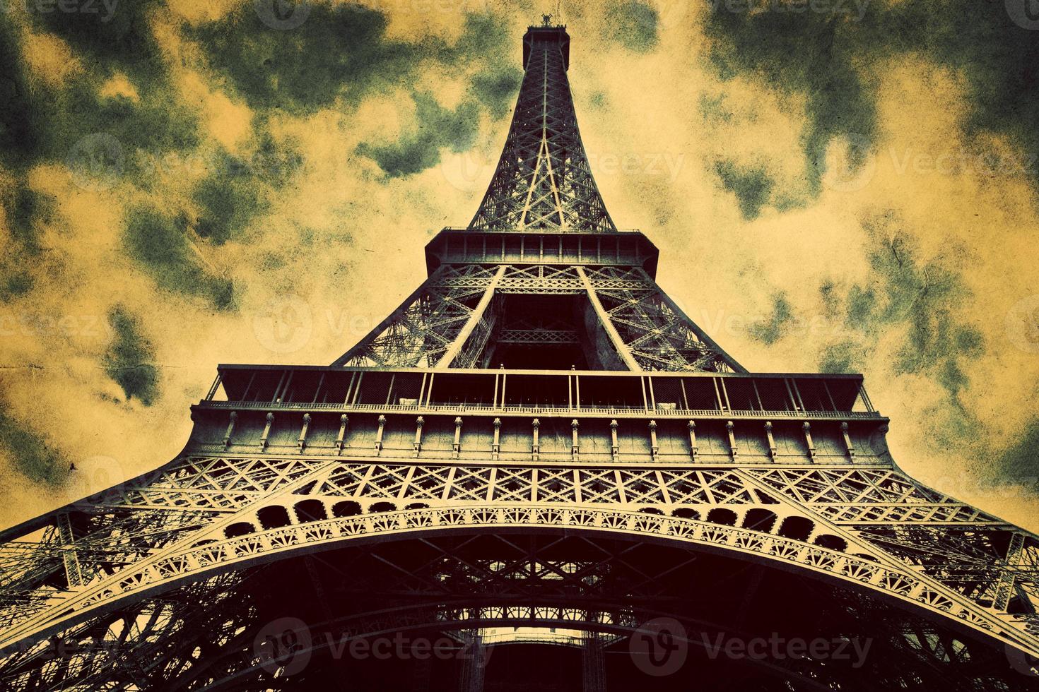 Eiffel Tower in Paris, Fance in retro style. photo