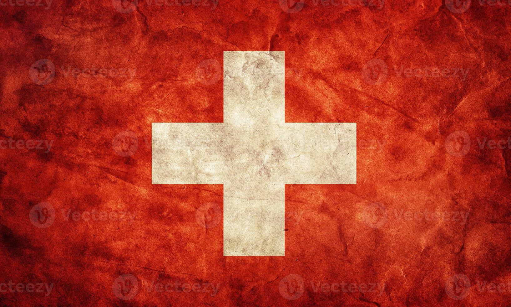 Switzerland grunge flag. Item from my vintage, retro flags collection photo