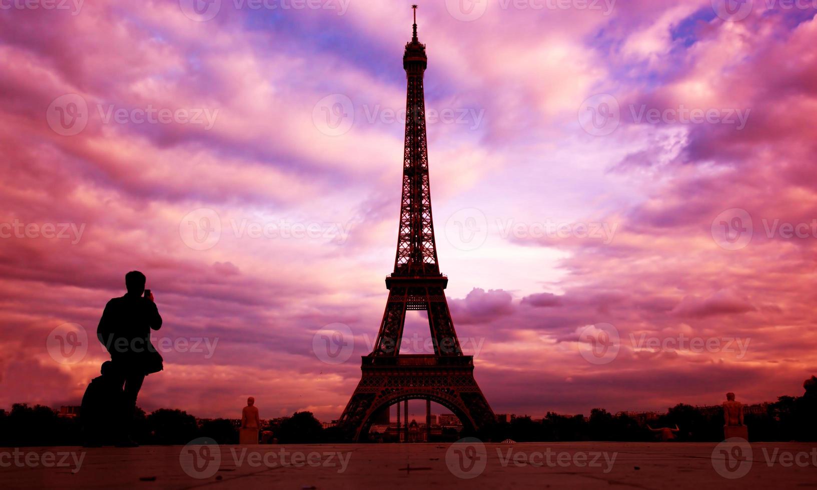 Eiffel Tower. Paris, Fance at sunset photo