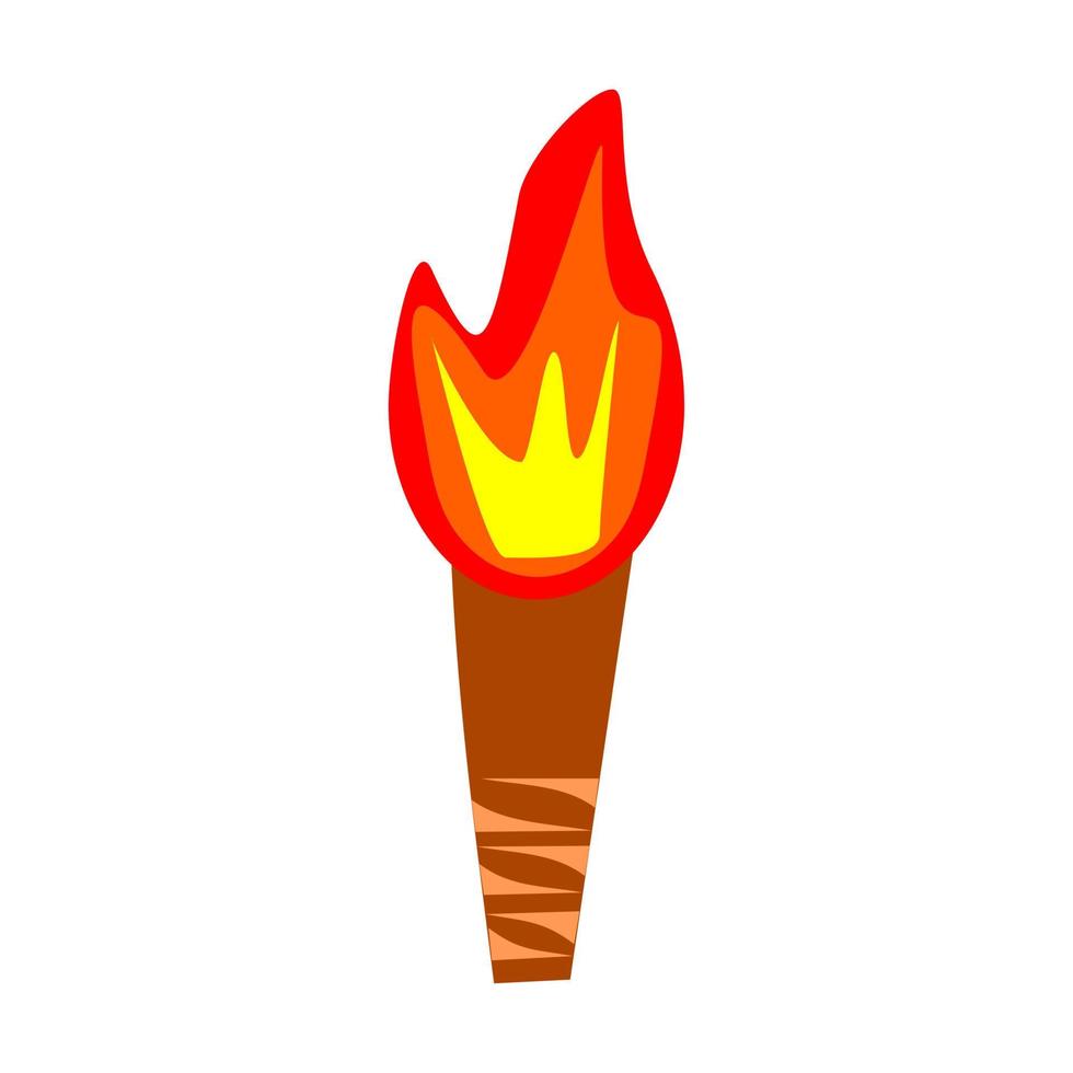 vector de estilo plano de icono de llama de antorcha