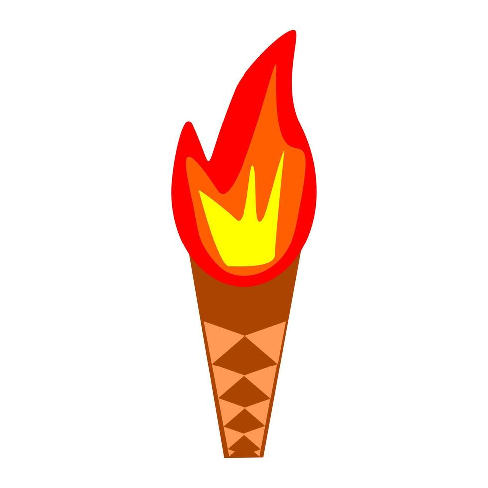 Torch flame icon flat style vector