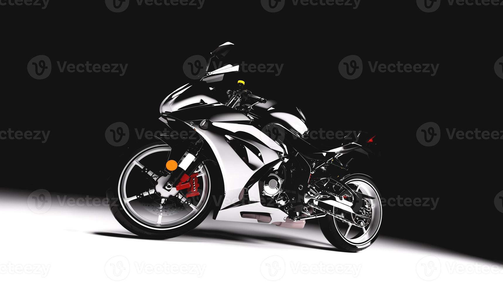 Sports motorcycle on black background. photo