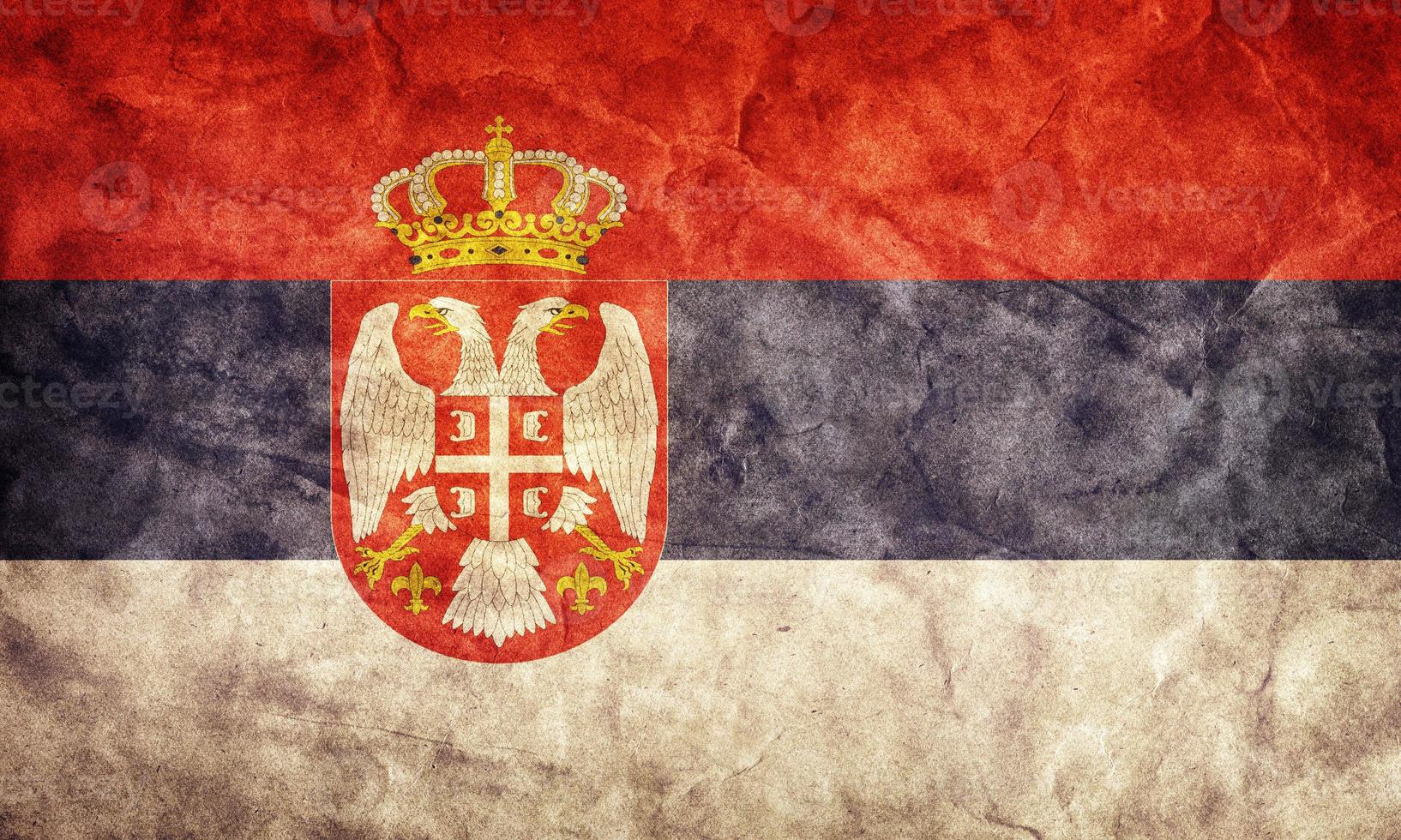 Serbia grunge flag. Item from my vintage, retro flags collection photo