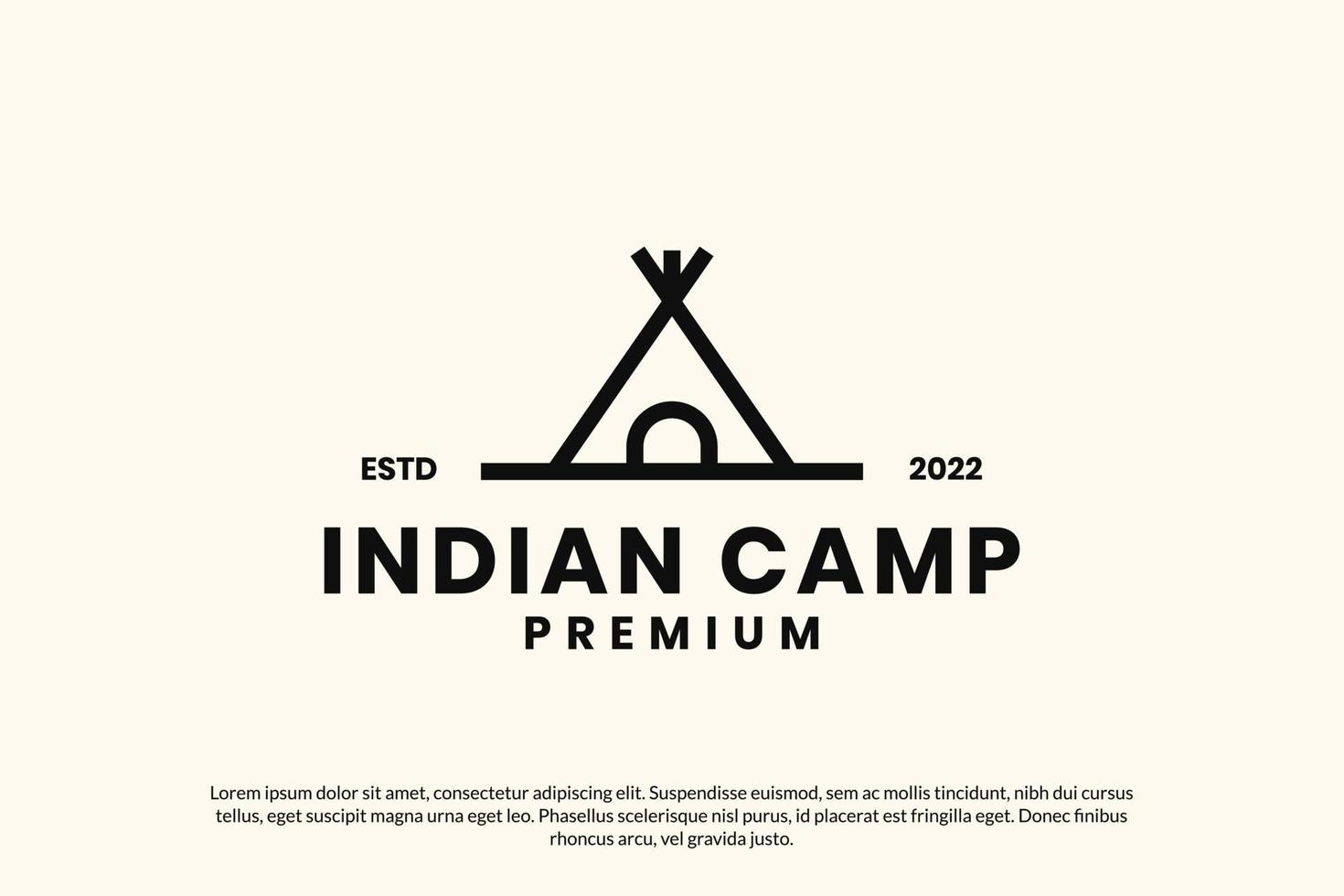 plantilla vectorial de diseño de logotipo indio de campamento plano vector