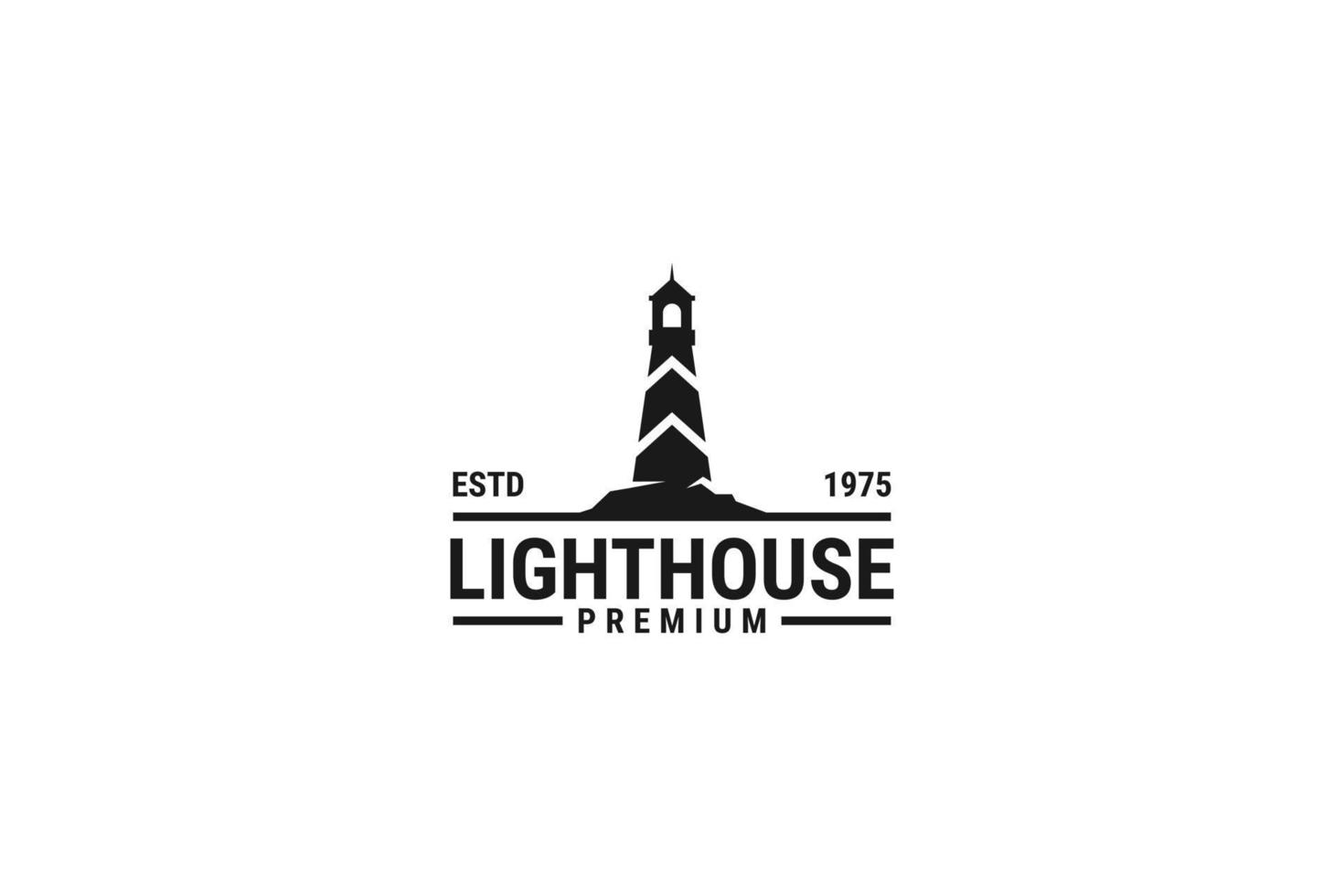 Flat lighthouse logo design vector template illustration