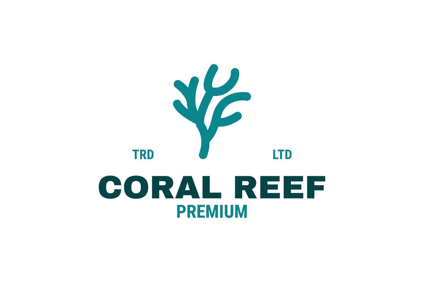 Flat coral reef logo design vector template illustration