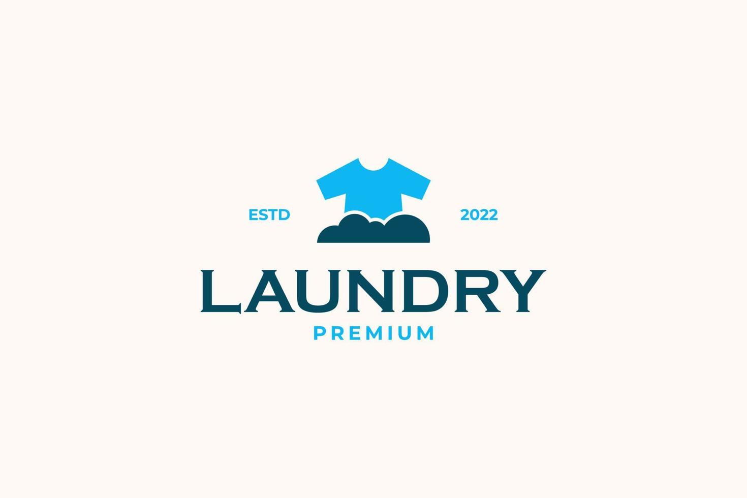 Flat laundry house logo design vector template illustration