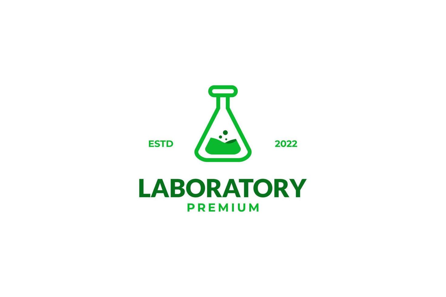 Flat glass laboratory logo design vector template