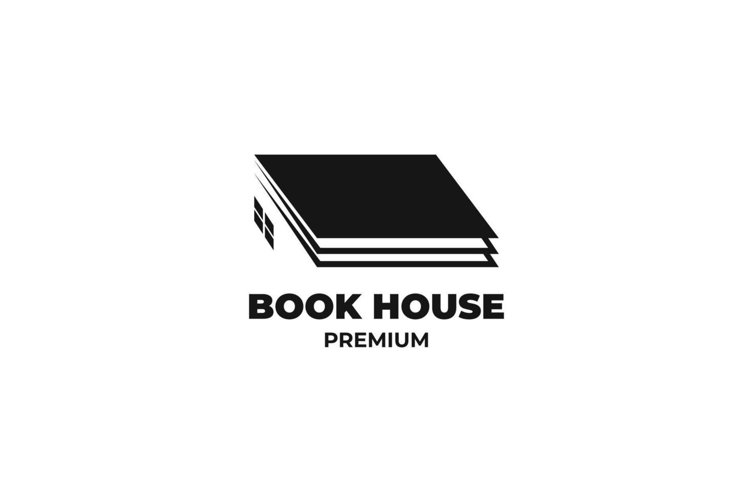 ilustración de plantilla de vector de diseño de logotipo de casa de libro plano