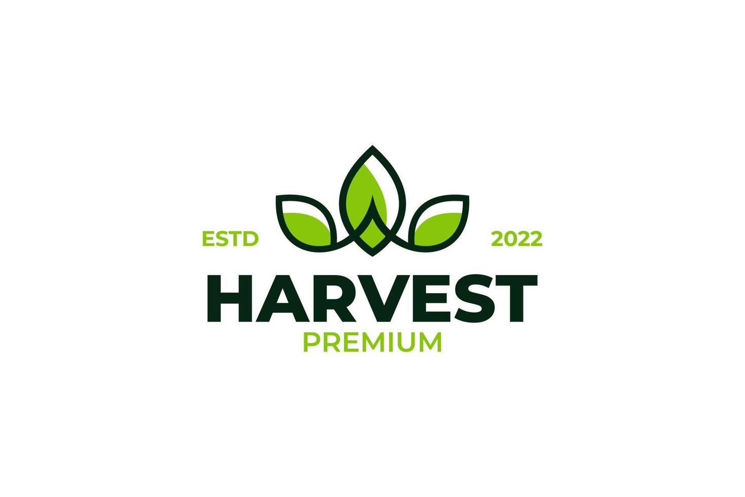 Flat harvest leaf logo design vector template illustration